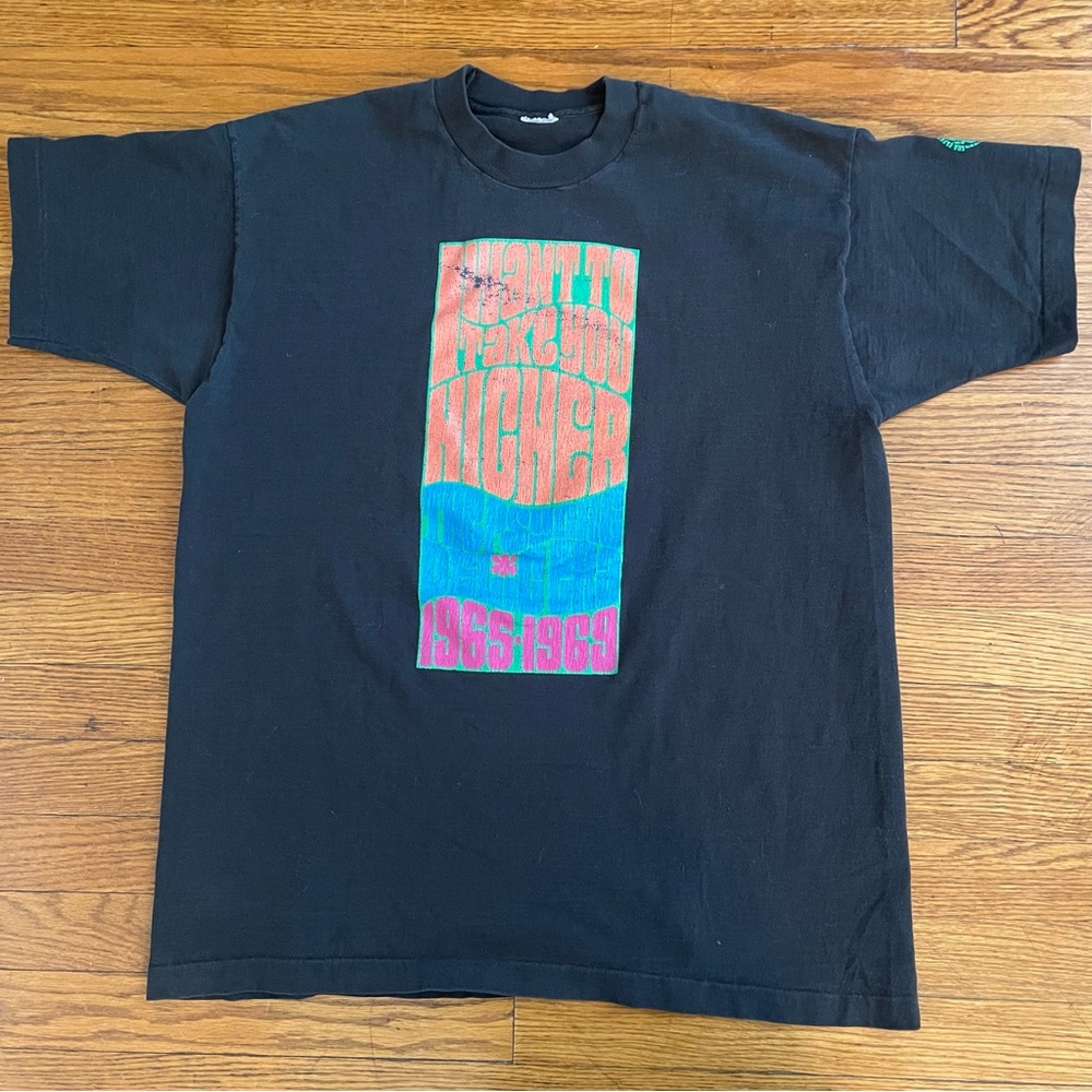 Vintage 90s Rock and Roll Hall of Fame Faded Black Graphic T-Shirt - Picture 1 of 6
